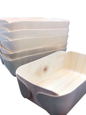 🎁 Bundle of 6 Natural Wooden Fiber Storage & Gift Baskets  | Farmstead Market
